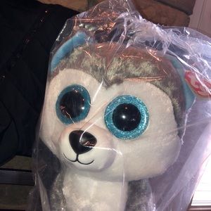 1 BIG❄️SLUSH💗Beanie Boo Sparkling EYES Puppy🐾Dog